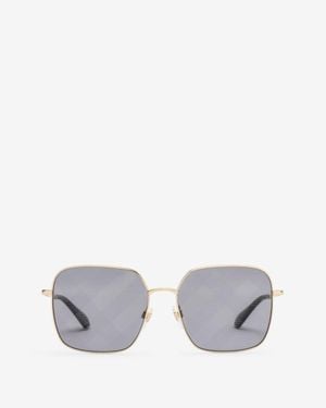 Burberry Metal Check Oversized Square Sunglasses - Grau