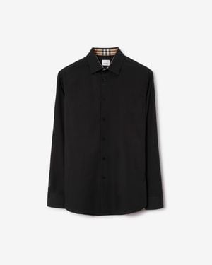 Burberry Slim Fit Stretch Cotton Shirt - Black