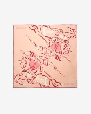 Burberry Heart Knight Silk Scarf - Pink