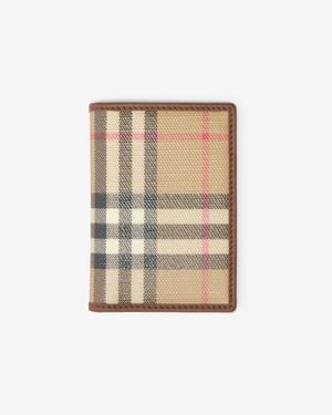 Burberry Check Passport Holder - Natural