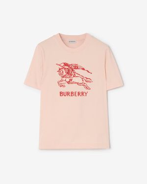 Burberry Heart Knight Cotton T-Shirt - Pink