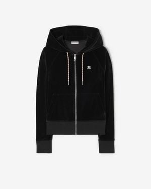 Burberry Knight Jewel Velour Zip Hoodie - Noir