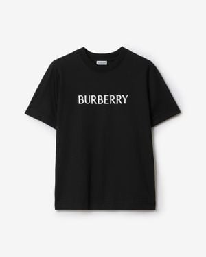 Burberry Logo Cotton T-Shirt - Black