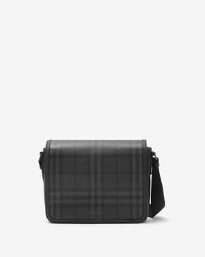 Burberry City Check Messenger Bag - Black