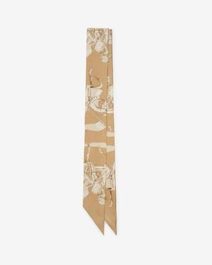 Burberry Skinny Archive Knight Silk Scarf - Metallic