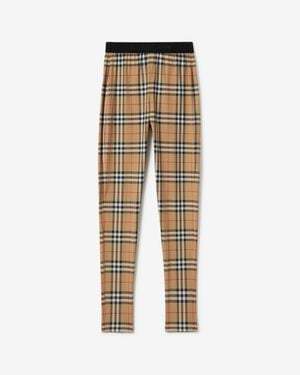 Burberry Check Stretch Jersey Leggings - Natural