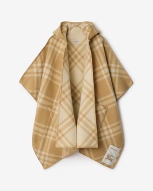 Burberry Reversible Check Wool Cape - Neutre