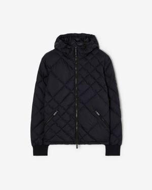 Burberry Check-Stitch Nylon Doversgreen Puffer Jacket - Blue