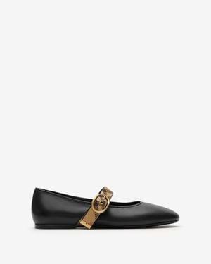Burberry Check Strap Leather Robin Ballerinas - Schwarz