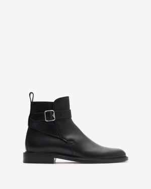 Burberry Leather Manor Jodhpur Boots - Black