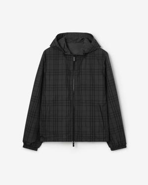 Burberry Reversible Check Newport Hooded Jacket - Black