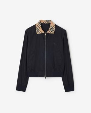 Burberry Gabardine Glenfields Harrington Jacket - Blue