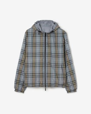 Burberry Reversible Check Newport Hooded Jacket - Blue
