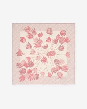 Burberry Tulips Silk Scarf - Pink