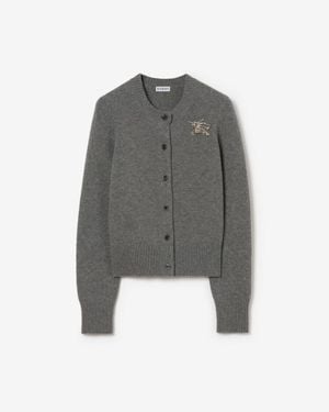 Burberry Knight Wool Cashmere Cardigan - Gray