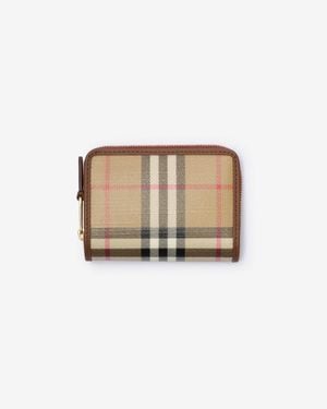 Burberry Small Check Zip Wallet - Natur