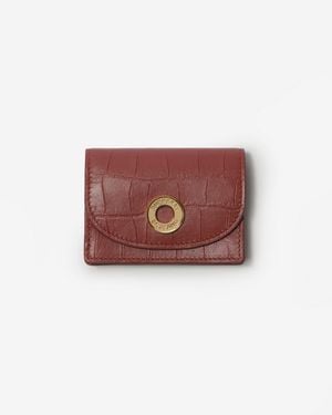 Burberry Small Leather Folding Wallet - Red
