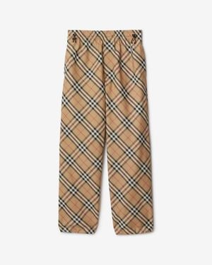 Burberry Classics Check Twill Pants - Natural