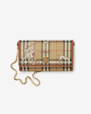 Burberry Check Mates Chain Strap Wallet - Metallic