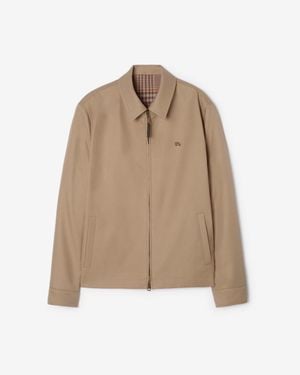 Burberry Reversible Tropical Gabardine Bloomsbury Harrington Jacket - Natural