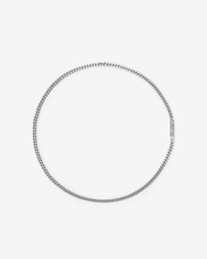 Burberry Engraved Check Chain Necklace - Métallisé