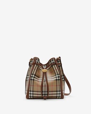 Burberry Mini Check Bucket Bag - Braun