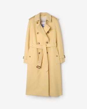 Burberry Long Cashmere Kensington Trench Coat - Gelb