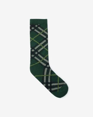 Burberry Check Cotton Blend Socks - Grün
