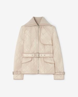 Burberry Micro Check-Stitch Nylon Abbeydale Jacket - Natural