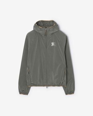Burberry Nylon Hooded Jacket - Gray
