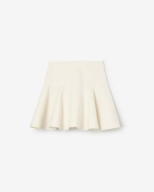 Burberry Fit-And-Flare Cotton Mini Skirt - Natural