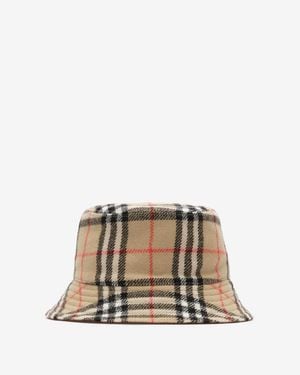 Burberry Reversible Check Wool Bucket Hat - Multicolor
