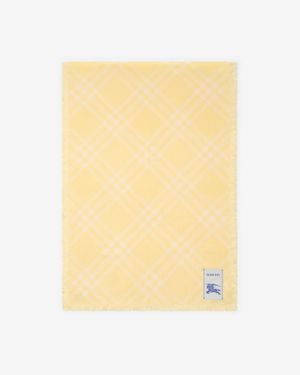 Burberry Wide Check Wool Silk Scarf - Jaune
