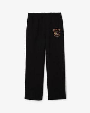 Burberry Knight Check Cotton Track Pants - Black
