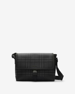 Burberry City Check Messenger Bag - Black