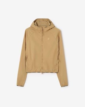 Burberry Stretch Nylon Hooded Jacket - Natural