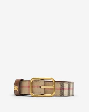 Burberry Check Knight Belt - Natural