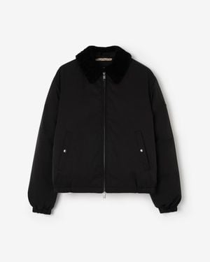 Burberry Nylon Cotton Farnborough Aviator Jacket - Black