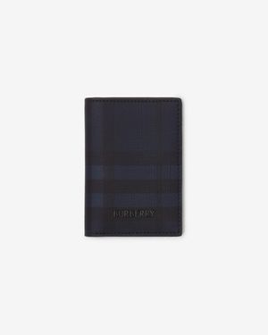 Burberry City Check Folding Card Case - Bleu