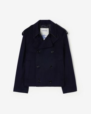 Burberry Cashmere Leadenham Trench Jacket - Blue