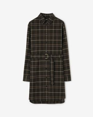 Burberry Check Cotton Shirt Dress - Black