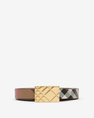 Burberry Reversible Engraved Check Belt - Natur