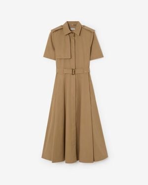 Burberry Cotton Poplin Shirt Dress - Natural