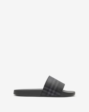 Burberry Check Slides - Multicolore