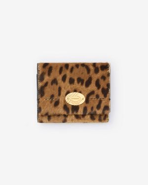Burberry Leopard Print Cotswolds Wallet - Brown