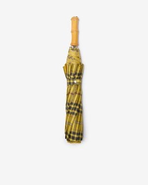 Burberry Check Folding Umbrella - Metallic