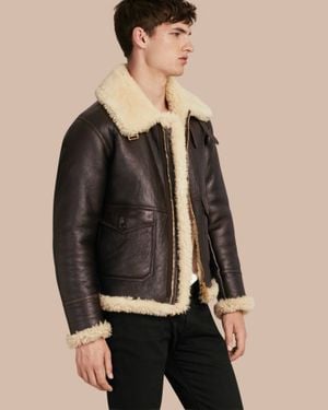 Burberry Shearling Aviator Jacket - Multicolor