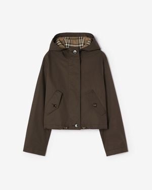 Burberry Cropped Tropical Gabardine Parka - Brown