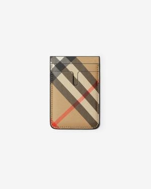 Burberry Check Magnetic Card Case - White