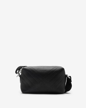 Burberry Embossed Check Crossbody Bag - Black